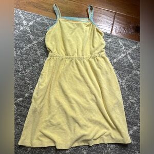 Hanna Andersson Yellow Terrycloth Dress with Multicolor Straps - Size 140/10